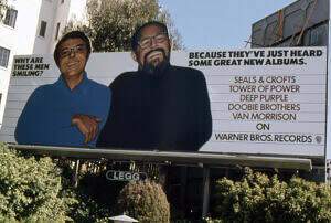Billboard of Joe Smith and Mo Ostin, heads of Warner Brothers Records in the 1970's