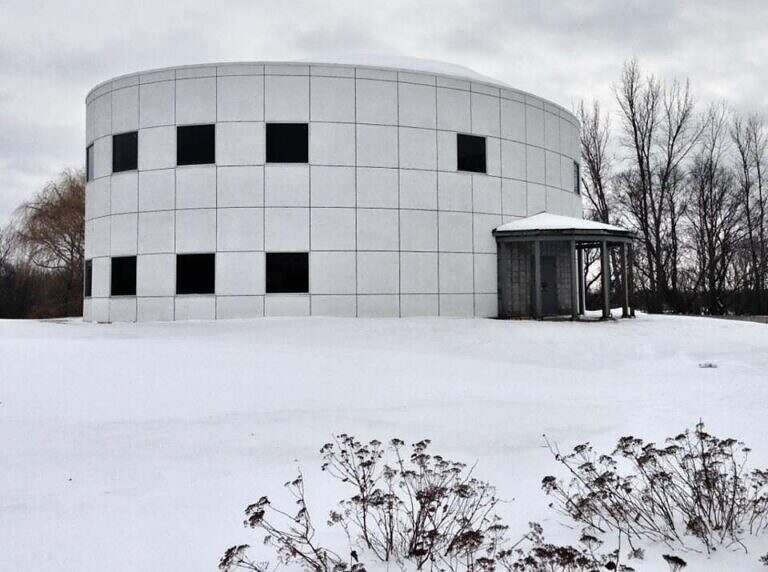 Closeup of "The Egg Building" at Paisley Park