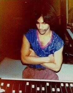 Prince recording in his home studio in Minnetonka, 1980