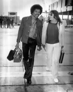 Jimi and his manager Michael Jeffrey on tour