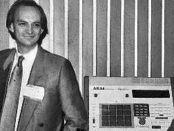 Roger Linn in 1988 with his Akai model drum machine