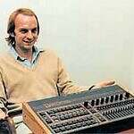 Roger Linn with his Linn Drum drum machine