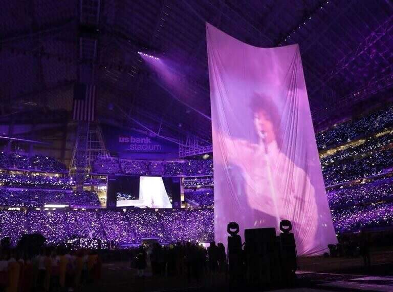 Prince "tribute" during the 2018 Super Bowl