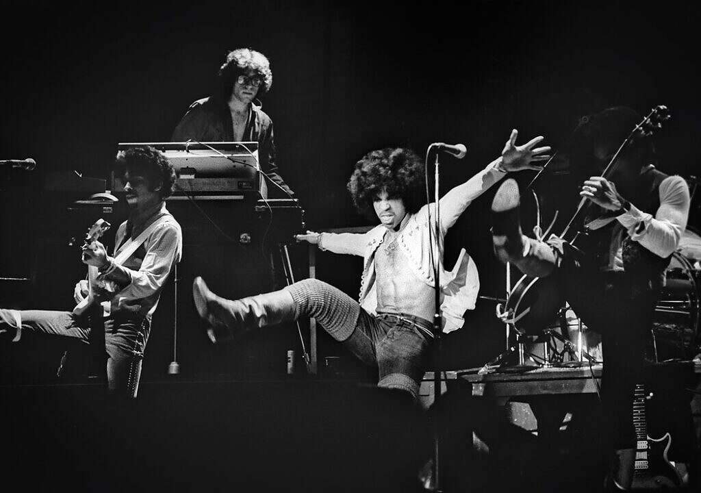 Prince at his first Warner Brothers Showcase performance at the Capri Theater in Minneapolis, January 5, 1979