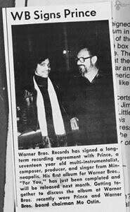 News coverage of Prince's 1977 Warner Brothers Records contract signing