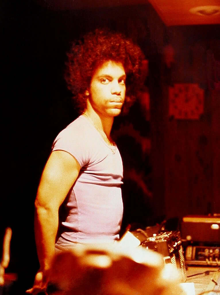 Prince recording the "Prince" album at Alpha Studios in 1979