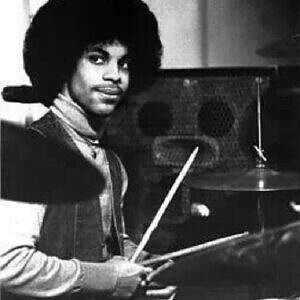 Prince in studio, putting drums on his 1978 album, "For You"