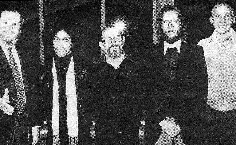 Prince and 1977 WB Execs at his contract signing party