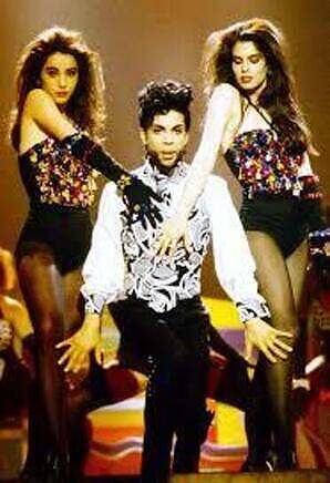 "Diamond", "Pearl", and Prince on the set of the "Cream" video