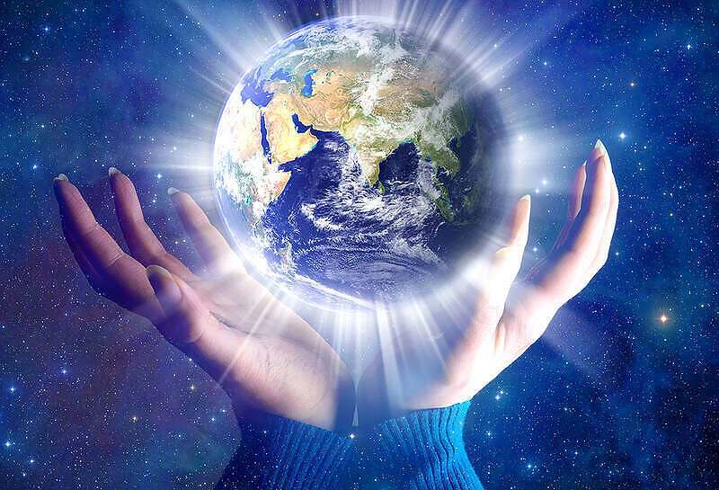The Earth in Hands of Light