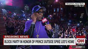CNN Coverage of Spike Lee's Block Party on the day of Prince's death