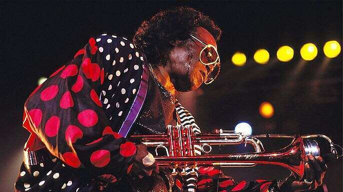 Miles Davis onstage in 1986