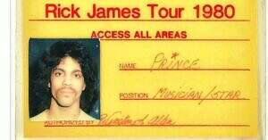 Prince's tour credentials for the 1980 Rick James "Fire It Up" Tour
