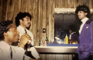 Prince and The Time backstage on tour