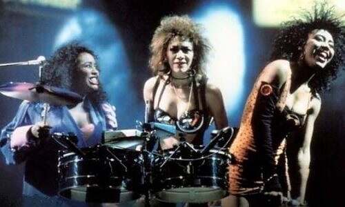 Boni Boyer, Sheila E, and Cat Glover of Prince's "Lovesexy" band in 1988