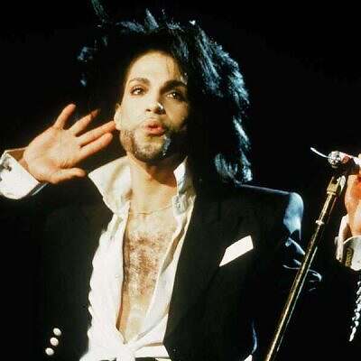 Prince onstage at "Rock in Rio" in 1991